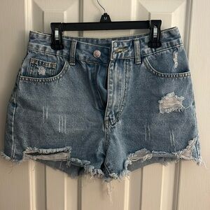 Distressed Jean shorts